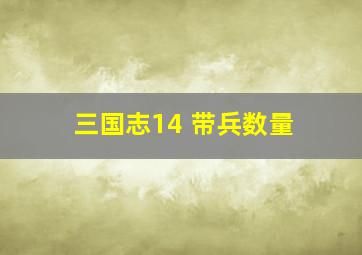 三国志14 带兵数量